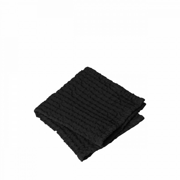 CARO Guest Towels Set Black 30 x 30 cm | blomus