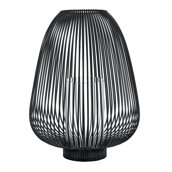 LYVA lantern L Black – glass & metal indoor design | blomus