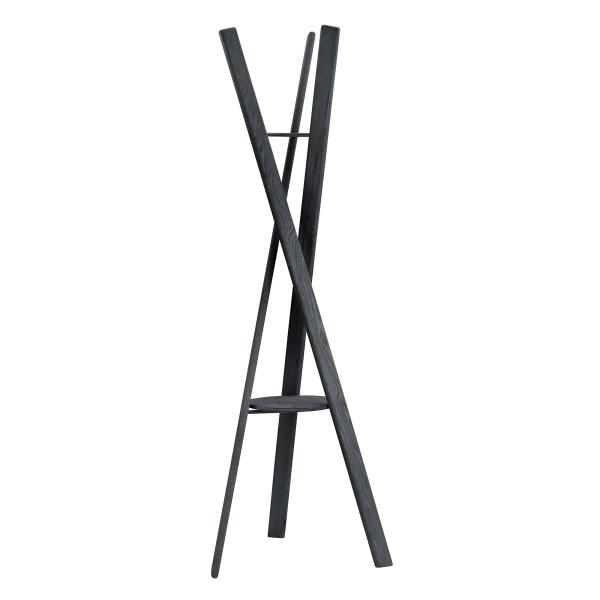 RAKKU Coat Stand Black, minimalist, FSC oak | blomus