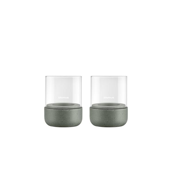 2er Set Windlichter CALMA Agave Green XS, recycelt | blomus