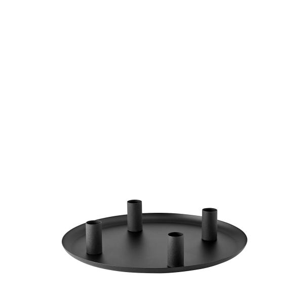 LOHA Candleholder Round Black, modern tray flexible | blomus