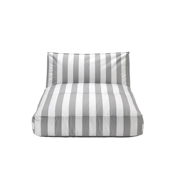 blomus STAY Outdoor-Bett 120×190 cm, schwarz/weiß, UV-beständig, EPS-Füllung, verstellbares Rückenteil