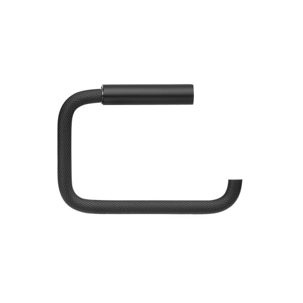 blomus MODO ROF toilet roll holder, black, stainless steel, knurled surface, wall-mounted