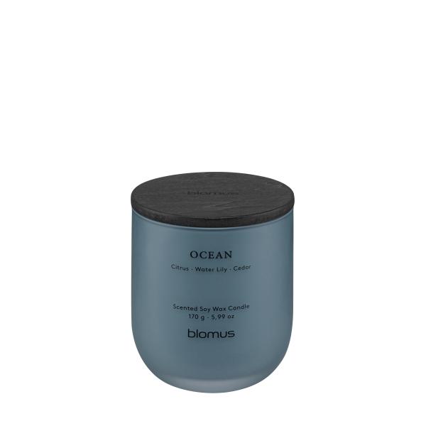 blomus TUOKSU Scented Candle Ocean S, soy wax, maritime accords, citrus freshness, water lily, cedarwood, glass design