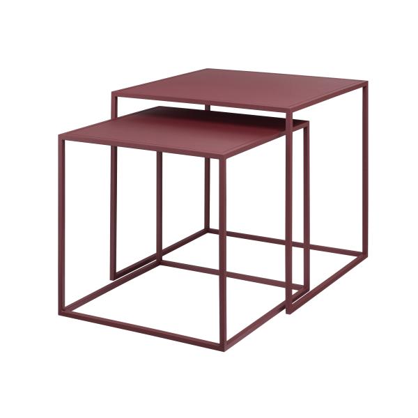 blomus FERA Set 2 Side Tables Port, square side tables made of steel, powder-coated, matt surface, can be combined to save space, indoor