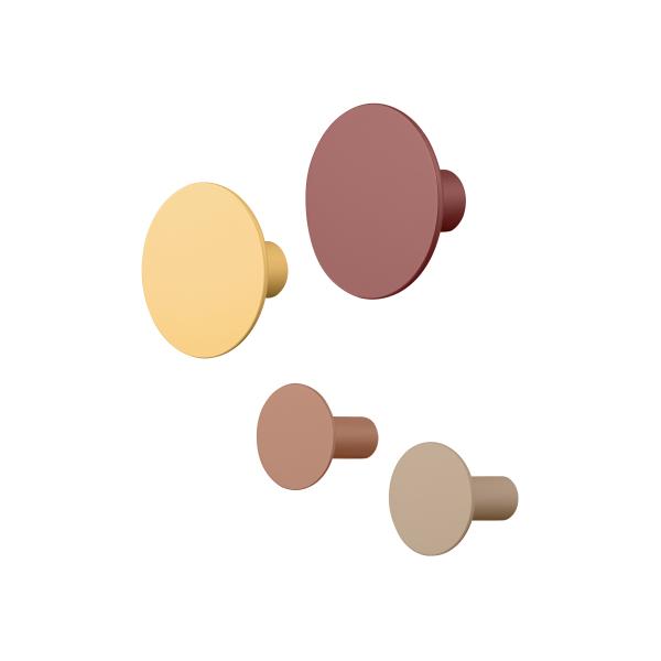 blomus PONTO Wandhaken Set New Wheat & Brandy Brown, 4er Set, PolyStone, zwei Größen, inkl. Montagematerial