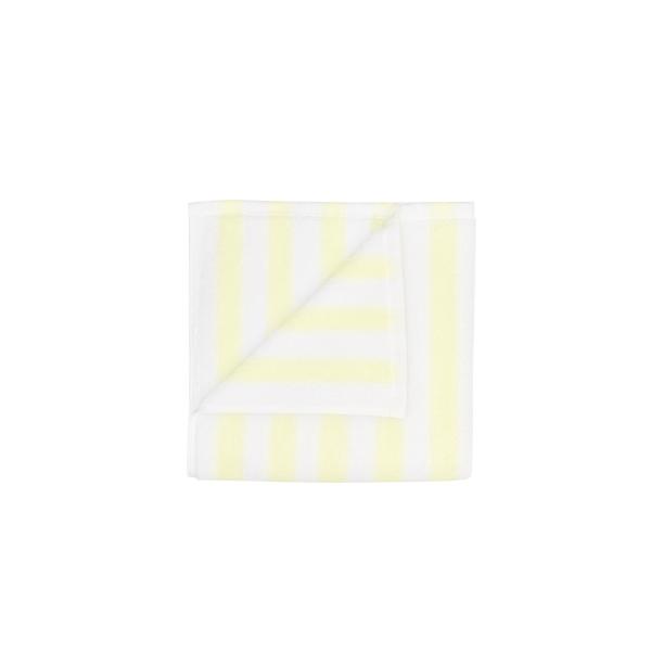 blomus ARTO Handtuch, 50×100 cm, White/Transparent Yellow, Bio-Baumwolle, 600 g/m², breite Streifen, GOTS