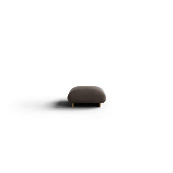 blomus sofa module 1-seater, shitake, bouclé fabric (polyamide/polyester/viscose), series: MOCO, molded wood frame, design Kazushige Miyake
