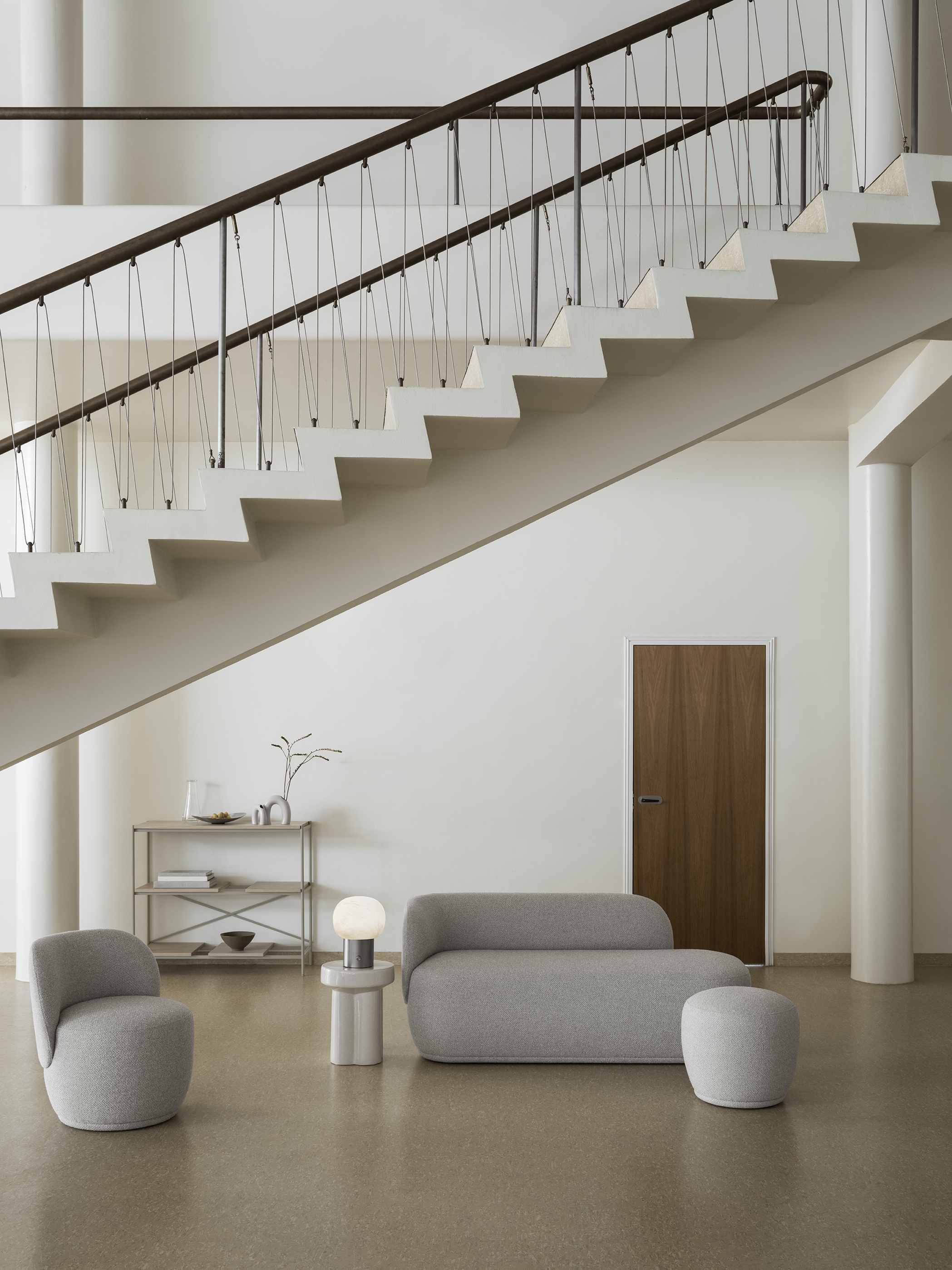 A gray outdoor lounge from the KUON series by blomus