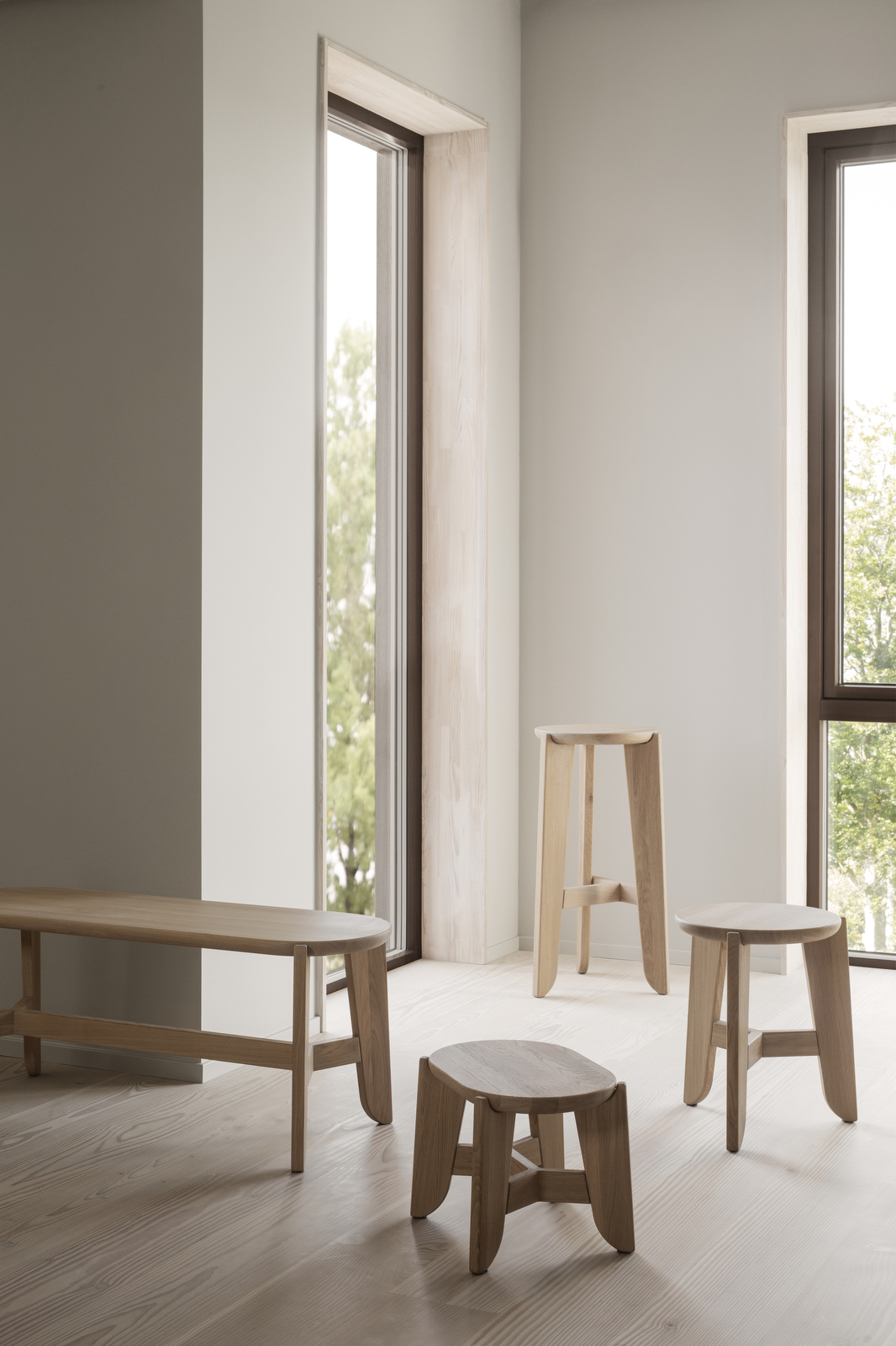 ELI Series by blomus, wooden Bench and Stools