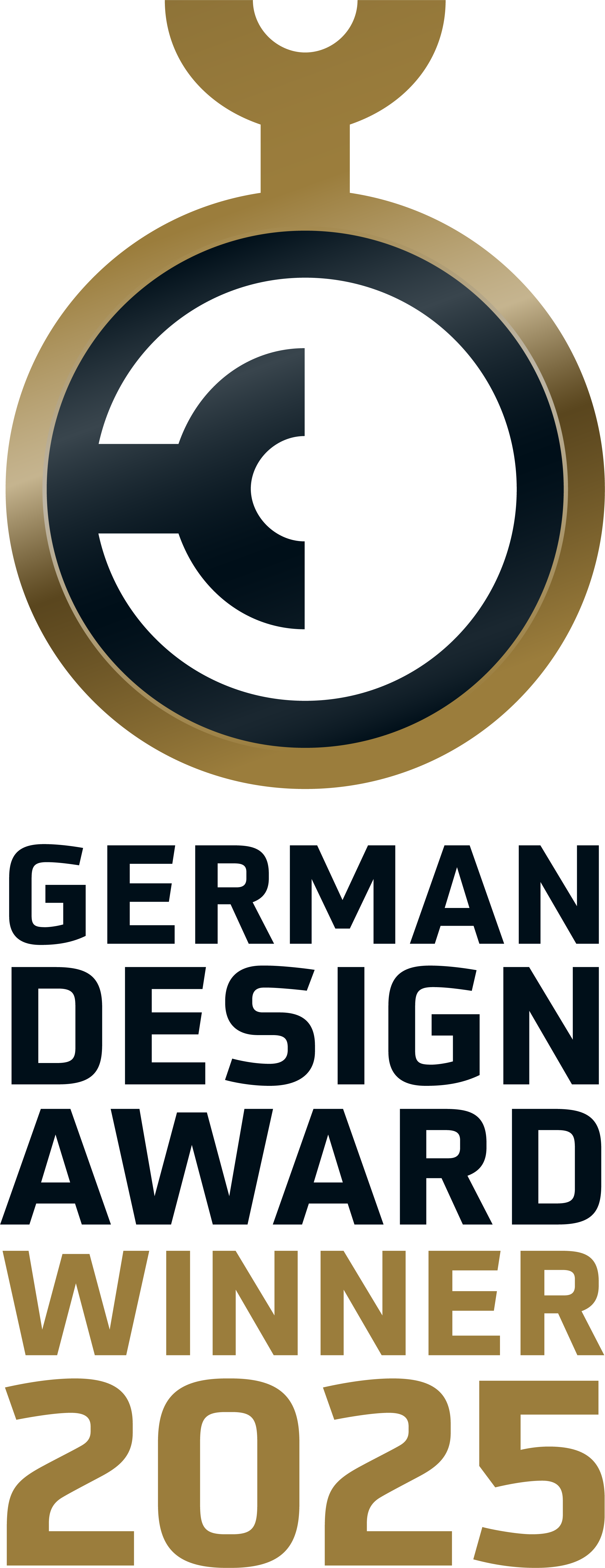 The logo of the German Design Award Winner 2025 for the IRIS Light