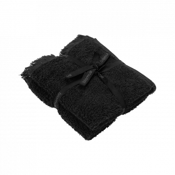 2-Pack FRINO Guest Towels Black 30 × 50 cm | blomus