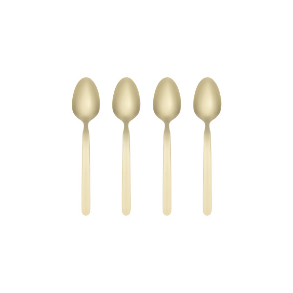 Set of 4 STELLA Espresso Spoons, Champagne, matte | blomus
