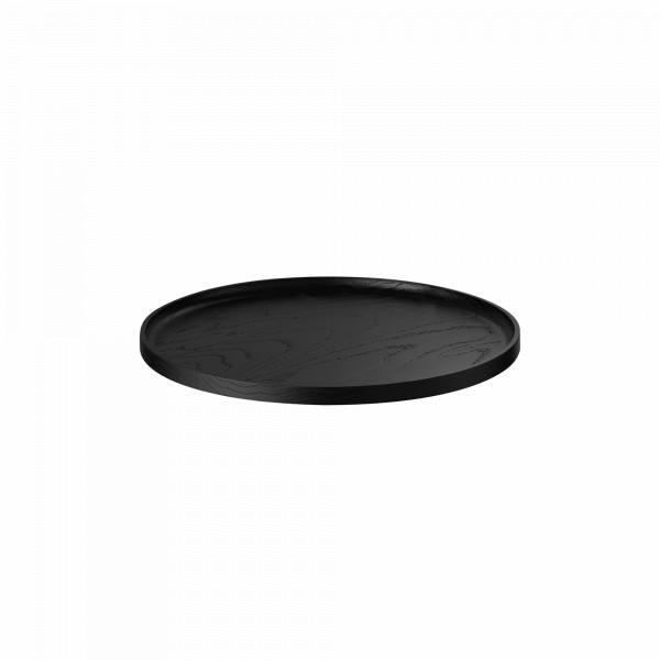 OKU Serving Tray, Black, round, size M, FSC oak | blomus