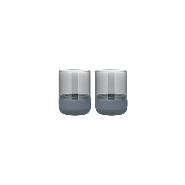 Candle Holder Set CALMA Steel Gray & Smoke XS | blomus